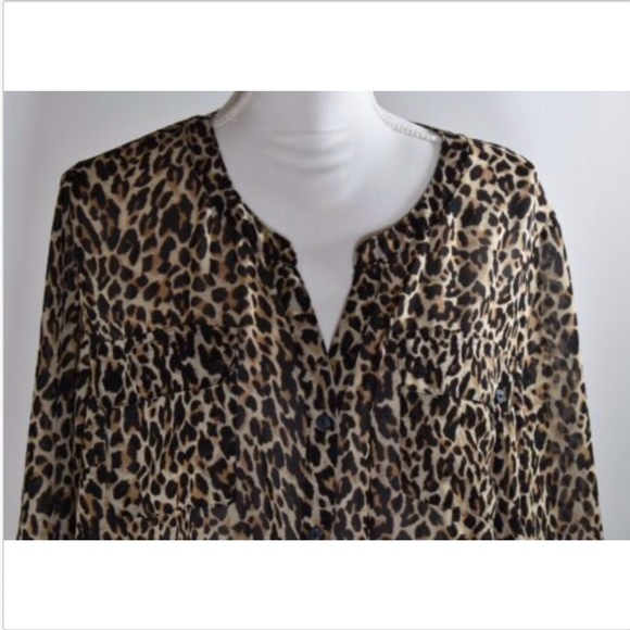 Lane Bryant roll tab blouse top shirt  22 24 print - Picture 2 of 8